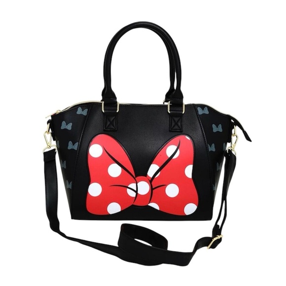 NWT Loungefly Disney Minnie Mouse Polka Dot Satchel Bag - Picture 1 of 13
